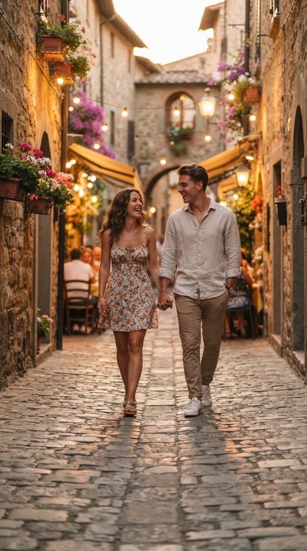Romantic Stroll AI video trend